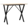 vidaXL Eettafel X-frame 100x50x75 cm massief grenenhout en staal