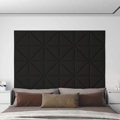vidaXL Wandpanelen 12 st 0,54 m² 30x30 cm stof zwart