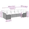 vidaXL Tuin Sofa Set met kussen 7 pcs Lichtgrijs Poly riet