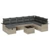 vidaXL Tuin Sofa Set 9 st Lichtgrijs poly rattan