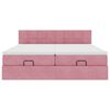vidaXL Ottoman bed met matrassen en LED's 200x200cm fluweel roze