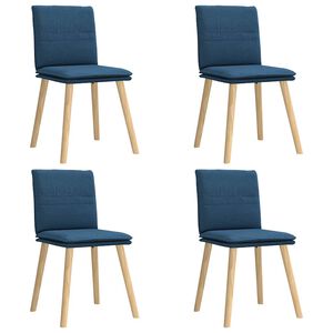 vidaXL Eetkamerstoelen 4 st stof blauw