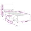 vidaXL Bedframe met hoofdeinde Sonoma Eiken 90 x 190 cm Bewerkt hout