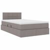 vidaXL Opbergbed met LED met matras met LED Taupe 120 x 190 cm Stof