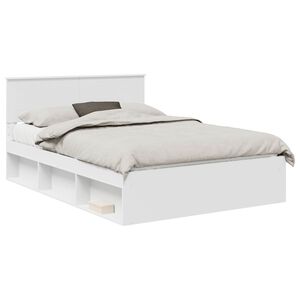 vidaXL Bedframe met hoofdeinde Wit 140 x 200 cm Bewerkt hout