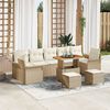 vidaXL Tuin Sofa Set met kussen met opslag 10 pcs Beige en Cr&egrave;me