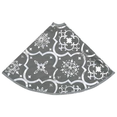 vidaXL Kerstboomrok luxe met sok 150 cm stof grijs