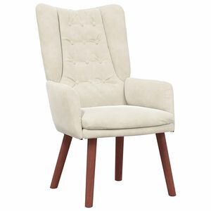 vidaXL Fauteuil Cr&egrave;me 63 x 67 x 94 cm Fluweel