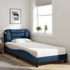 vidaXL Bed met matras "Hvar" stof blauw 80x200 cm