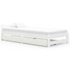 vidaXL Bedframe met 2 lades massief grenenhout wit 100x200 cm