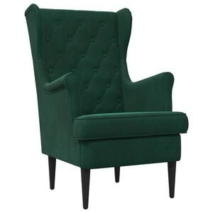 vidaXL Fauteuil Donkergroen Fluweel