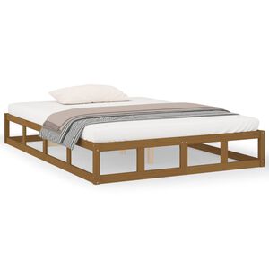 vidaXL Bedframe massief hout honingbruin 120x190 cm