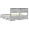 vidaXL Bedframe met lade Beton Grijs 200 x 200 cm Ingenieurshout