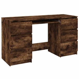 vidaXL Bureau 140x50x77 cm bewerkt hout gerookt eikenkleurig