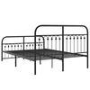 vidaXL Bedframe met hoofd- en voeteneinde metaal zwart 137x190 cm
