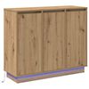 vidaXL LED Sideboard Artisan Eiken 90 x 32 x 75 cm Bewerkt hout