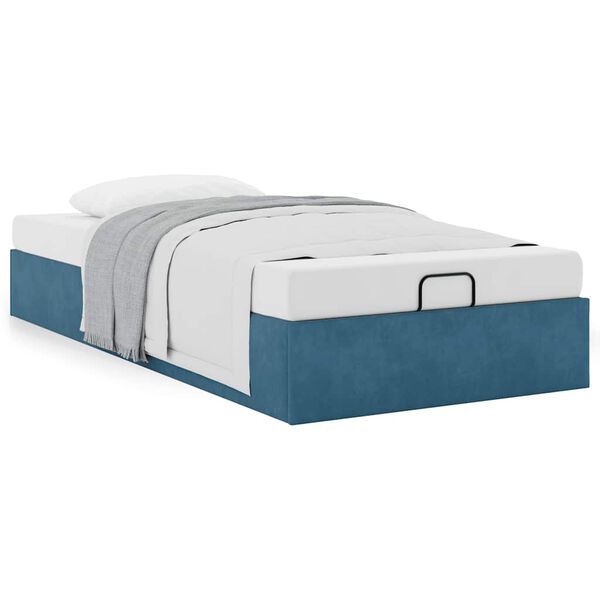 vidaXL Bedframe zonder matras 80x200 cm fluweel donkerblauw