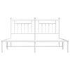 vidaXL Bedframe met hoofdbord metaal wit 183x213 cm