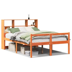 vidaXL Bed met boekenkast zonder matras hout wasbruin 120x190 cm