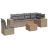 vidaXL 7-delige Loungeset met kussens poly rattan beige