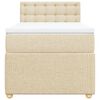 vidaXL Boxspring met matras stof crèmekleurig 90x190 cm