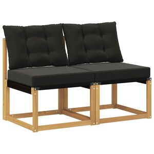 vidaXL 2 Stuk Buiten Midden Sofa Massief acaciahout en Textilene Stof