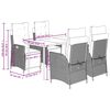 vidaXL 5-delige Tuinset met kussens poly rattan bruin