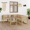 vidaXL 6-delige Loungeset met beige kussens