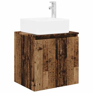 vidaXL Wandgemonteerde wastafelmeubel Oud hout 49,5 x 41 x 63 cm