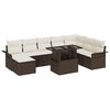 vidaXL Tuin Sofa Set met kussen met opslag 9 pcs Bruin en Crème