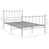 vidaXL Bedframe metaal grijs 120x200 cm