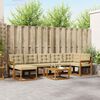vidaXL Buiten bankenset met kussen 8 pcs Natuurlijk en Beige