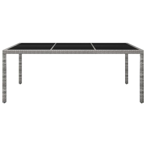 vidaXL Tuintafel 200x150x74 cm poly rattan grijs