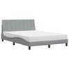 vidaXL Bed met matras "Hanko" stof lichtgrijs 120x200 cm