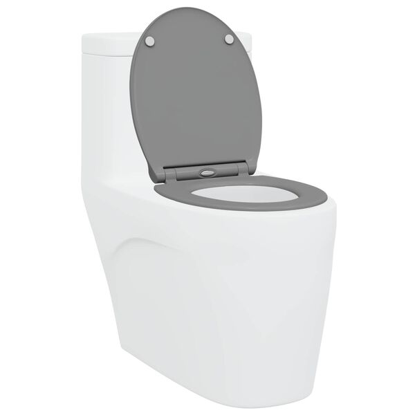vidaXL Toiletzitting Grijs 47 x 37,5 x 3,8 cm Duroplast