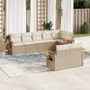 vidaXL 8-delige Loungeset met kussens poly rattan beige