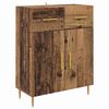 vidaXL Hoge kast met lade Oudhout 69,5 x 34 x 180 cm Bewerkt hout