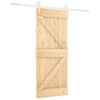 vidaXL Schuifdeur Natuurlijk en Wit 80 x 210 cm Massief grenenhout