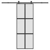 vidaXL Schuifdeur met beslag 76x205 cm gehard glas en aluminium