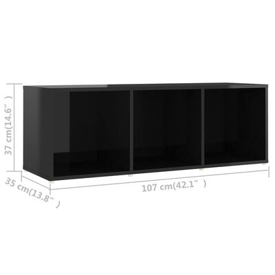 vidaXL Tv-meubel 107x35x37 cm spaanplaat hoogglans zwart