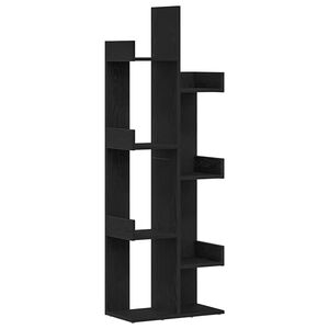 vidaXL Boekenkast 8-laags 48 x 25,5 x 140 cm Bewerkt hout Zwart Eiken