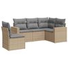vidaXL 5-delige Loungeset met kussens poly rattan beige