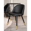 Venture Home Eetkamerstoelen 2 st Velvet leer-look zwart en messing