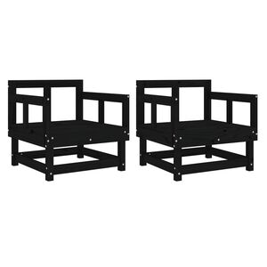 vidaXL Tuinstoelen 2 st massief grenenhout zwart