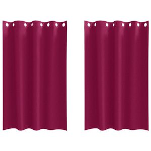 vidaXL Zwart-out Gordijnen met Ringen 2 pcs Wijnrood 175 x 140 cm