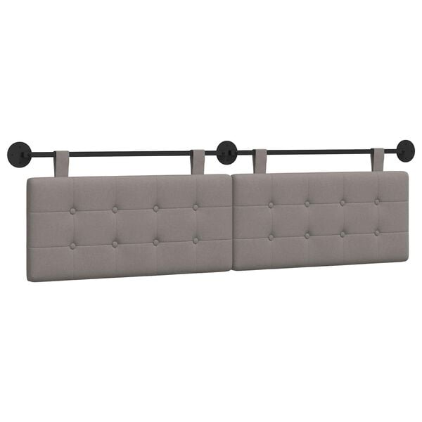 vidaXL Hangend Hoofdeinde Wandgemonteerd Taupe 190 x 55 x 5 cm Stof