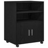 vidaXL Kast met plank met wiel Zwart Eiken 60 x 48 x 74.5 cm