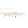 vidaXL Bedframe met hoofdbord massief hout wit 120x200 cm