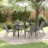 vidaXL Tuin eettafelset 5 pcs Grijs en zwart Poedercoating staal