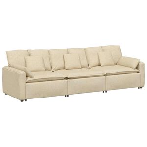 vidaXL Modulaire bank met kussens cr&egrave;mekleurig